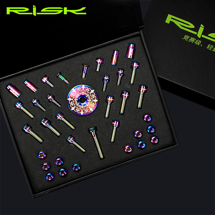 RISK conventional mountain bike accessory titanium alloy screw set valve handlebar disc brake seat disc screws