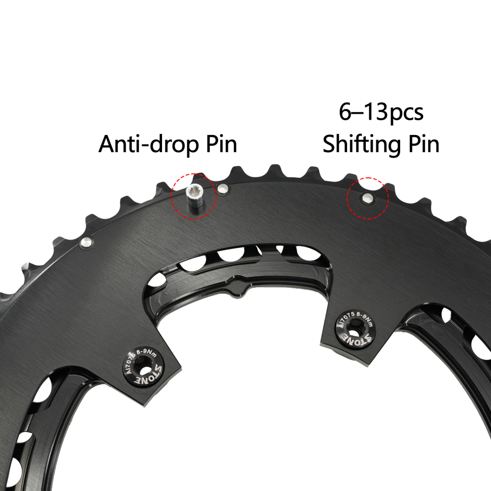 Stone 110bcd Round Double Chainring 5 bolts for 12S AXS Flattop Chain 12 Speed Road Bike  46 33t 48 33T 48 35T 50 37T 52 39T 54 41T 2x