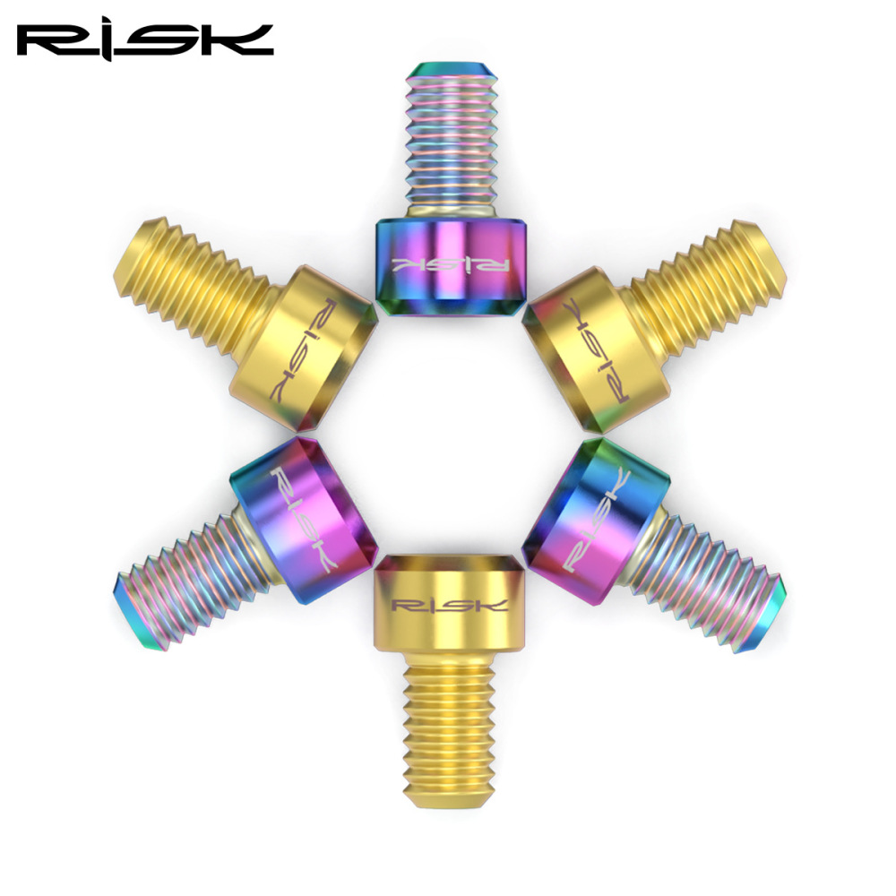 RISK M6x10mm Fork V-Brake Cable Fixing Screws Mountain and Road Bike C-Brake Titanium Alloy Screws
