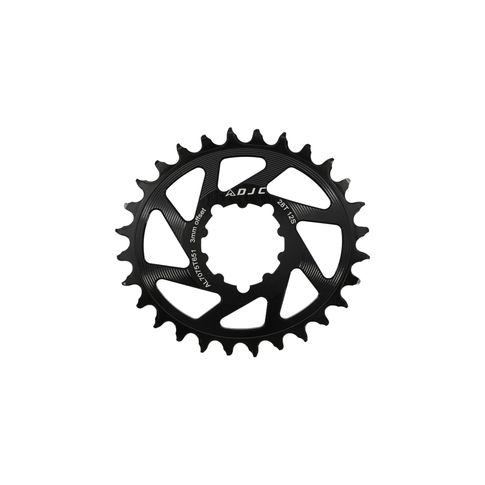 DJC Bike Chainring 3 bolts pins Direct Mount 3mm Offset Oval Chainring for Sram GXP XX1 Eagle X01 X1 X0 X9 for DUB BB30 Crankset Alu Lightweight 28 30 32 34 36 38T