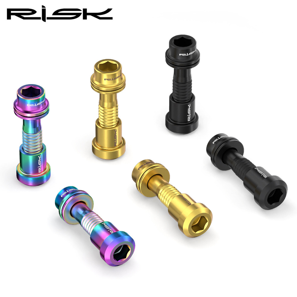 RISK Mountain and Road Bike Titanium Alloy Stem Screws Carbon Fiber Integrated Drop Bars Fork Locking Nuts