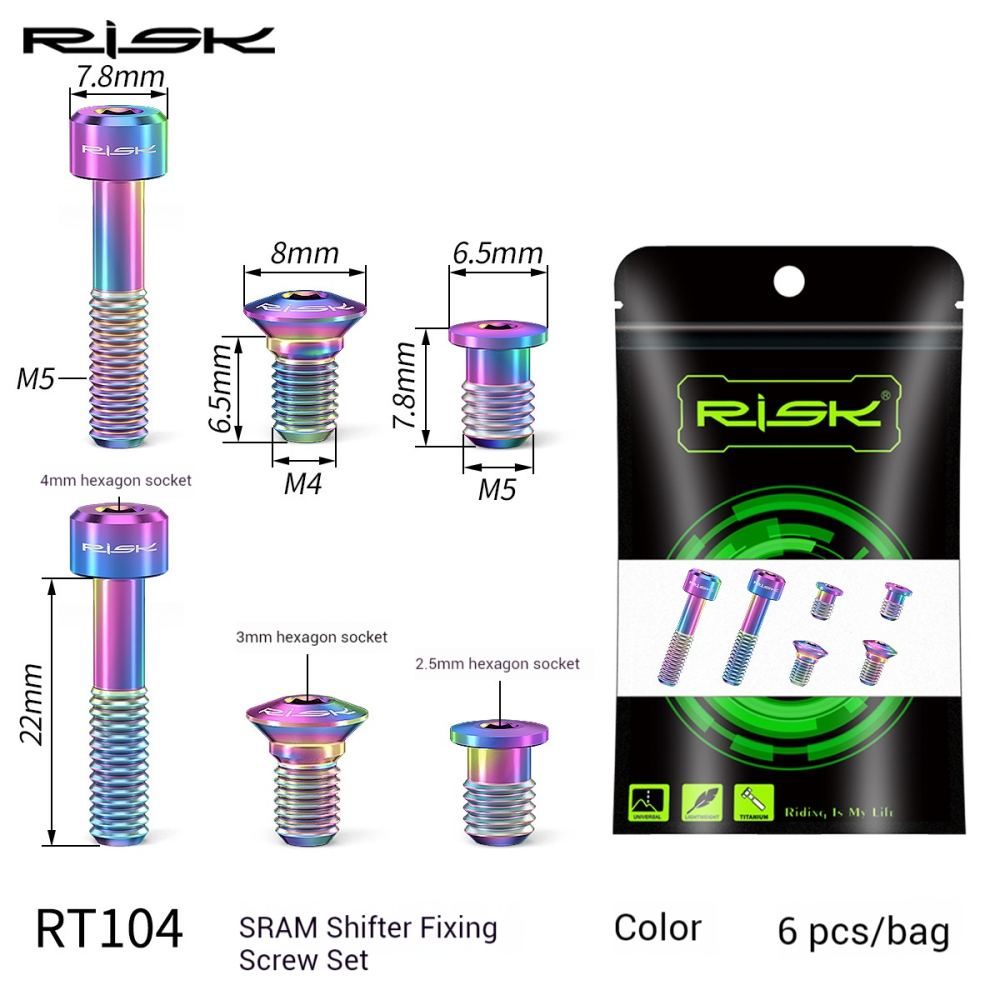 RISK Mountain Bike SRAM Shifter Titanium Alloy Screw Kit GX/GX EAGLE/X9/X01XO1XX1