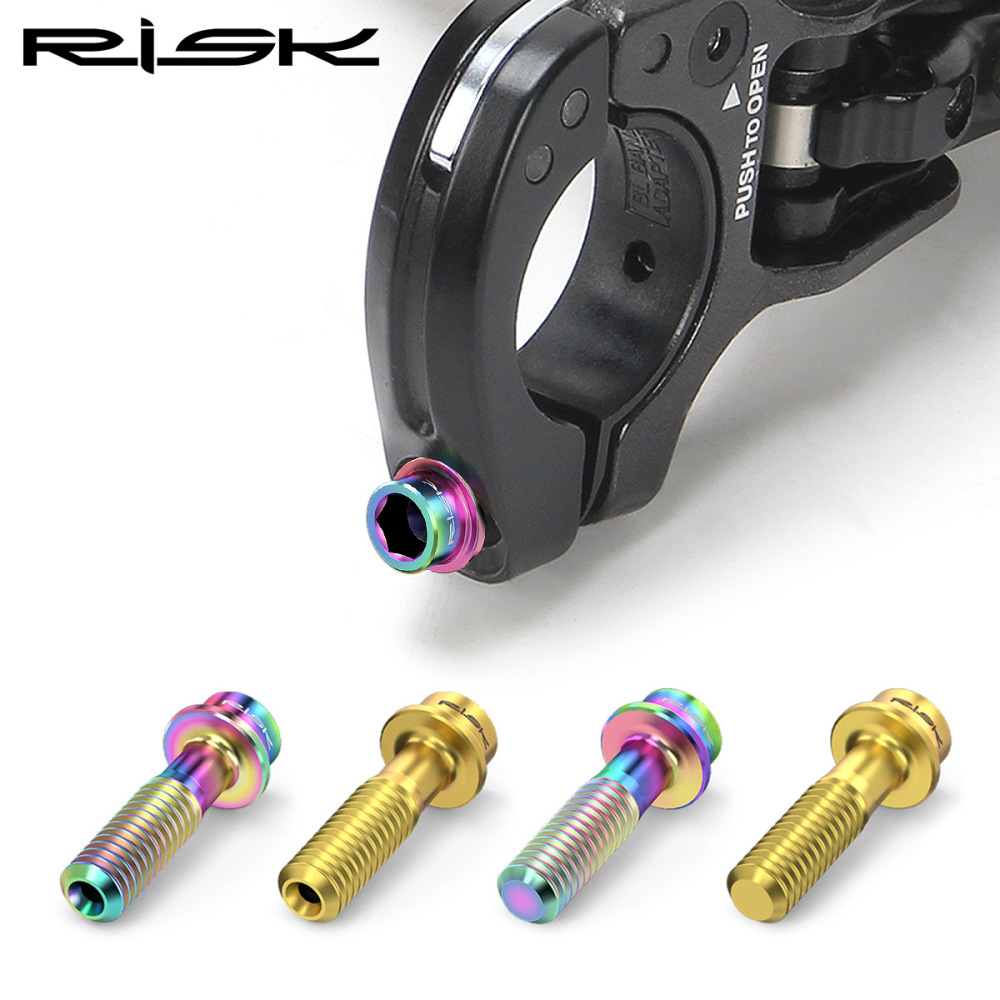 RISK M5x18mm Mountain Bike Titanium Alloy Brake Lever Screw Hollow Fixing