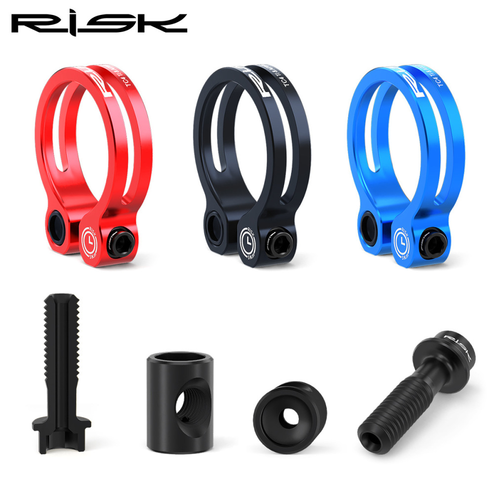 RISK K86 Mountain/Road Bike Aluminum Alloy Titanium Screw Locking Seat Clamp 31.8 Seatpost Clamp 34.9mm