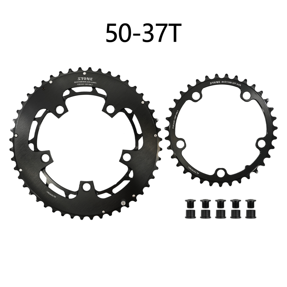 Stone 110bcd Round Double Chainring 5 bolts for 12S AXS Flattop Chain 12 Speed Road Bike  46 33t 48 33T 48 35T 50 37T 52 39T 54 41T 2x