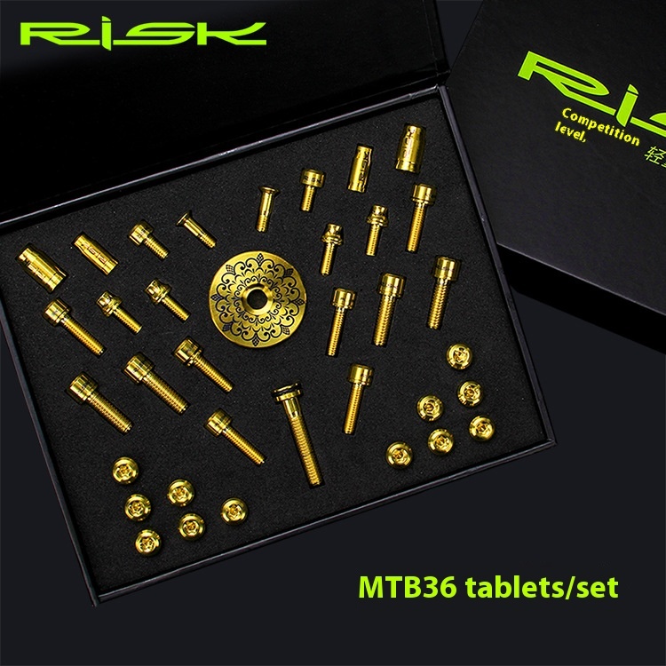 RISK conventional mountain bike accessory titanium alloy screw set valve handlebar disc brake seat disc screws