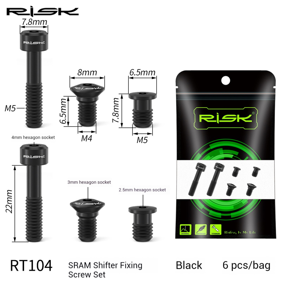 RISK Mountain Bike SRAM Shifter Titanium Alloy Screw Kit GX/GX EAGLE/X9/X01XO1XX1