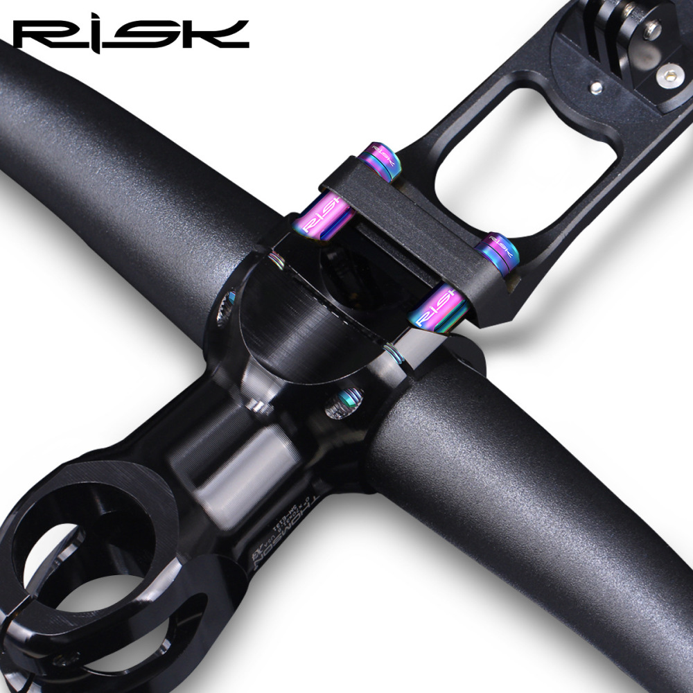RISK Titanium Alloy Bicycle Computer Mount Extension Fixing Screw Kit Handlebar Extension Bracket Light Mount