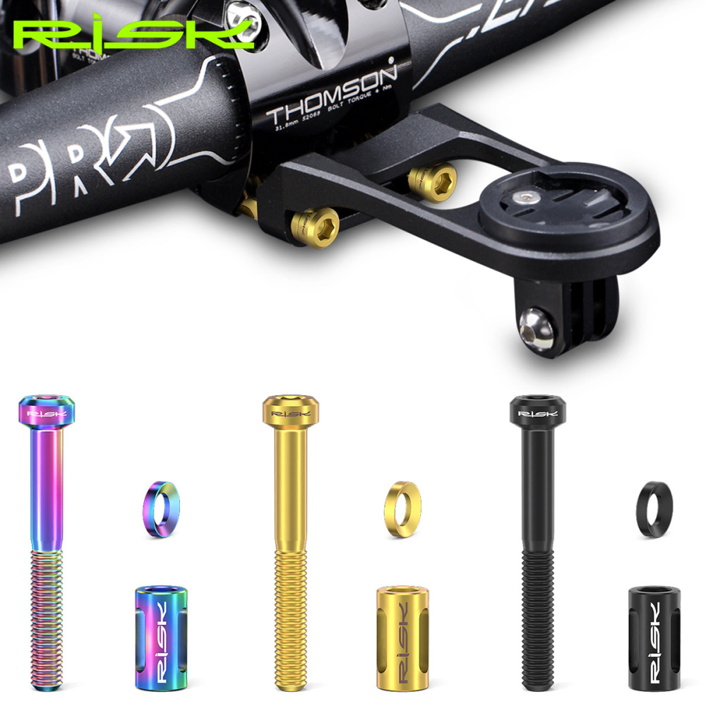 RISK Titanium Alloy Bicycle Computer Mount Extension Fixing Screw Kit Handlebar Extension Bracket Light Mount
