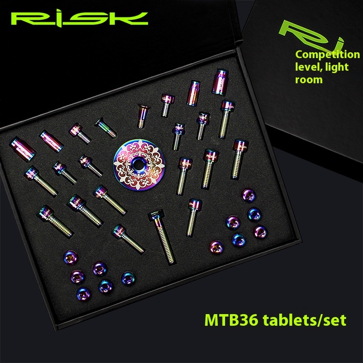RISK conventional mountain bike accessory titanium alloy screw set valve handlebar disc brake seat disc screws