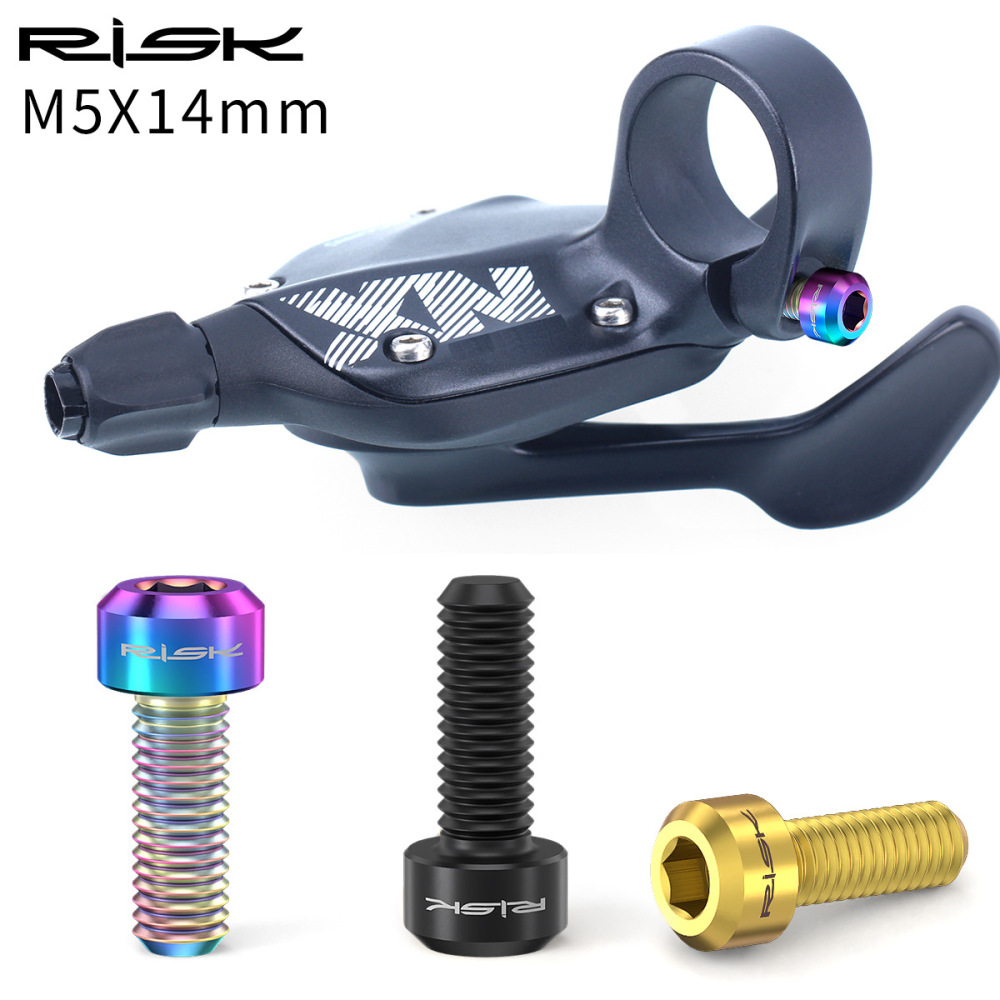 RISK M5x14mm Mountain Bike Derailleur Lever Fixing Titanium Alloy Colorful Screws