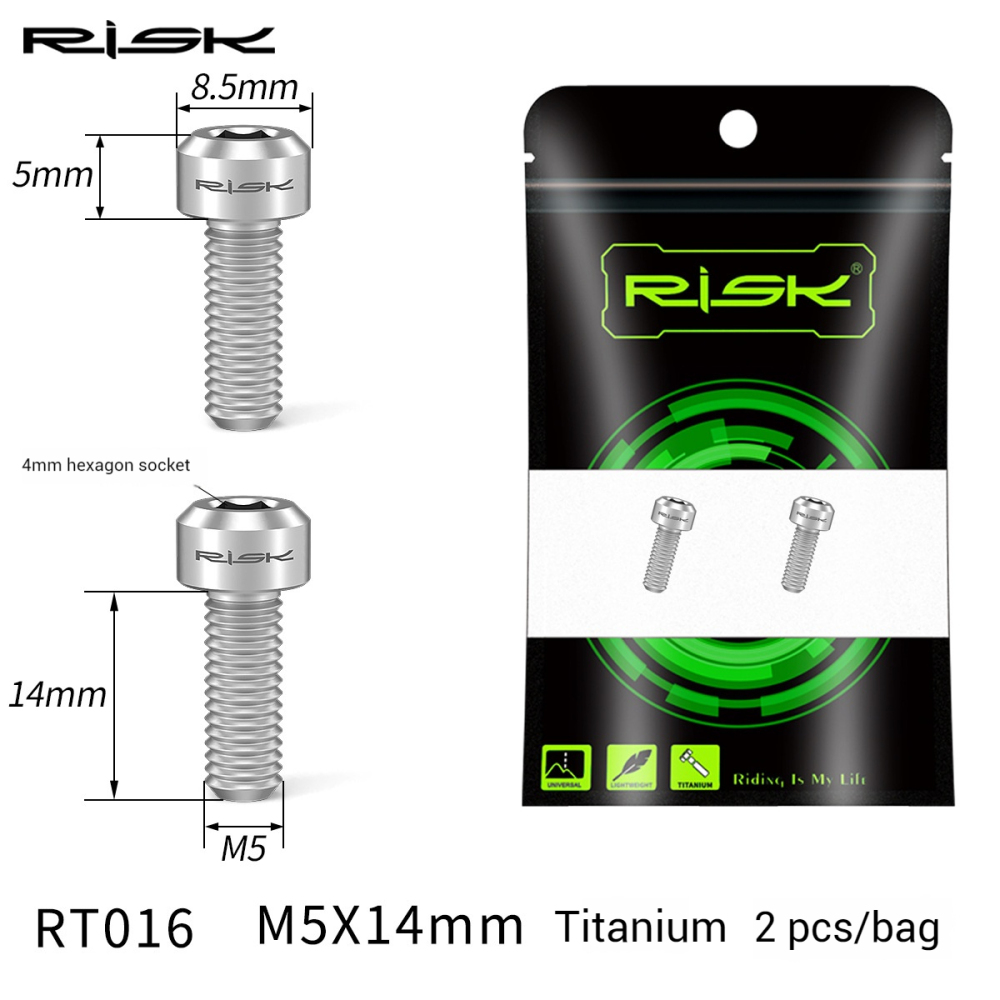 RISK M5x14mm Mountain Bike Derailleur Lever Fixing Titanium Alloy Colorful Screws
