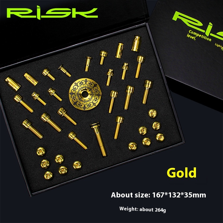 RISK conventional mountain bike accessory titanium alloy screw set valve handlebar disc brake seat disc screws
