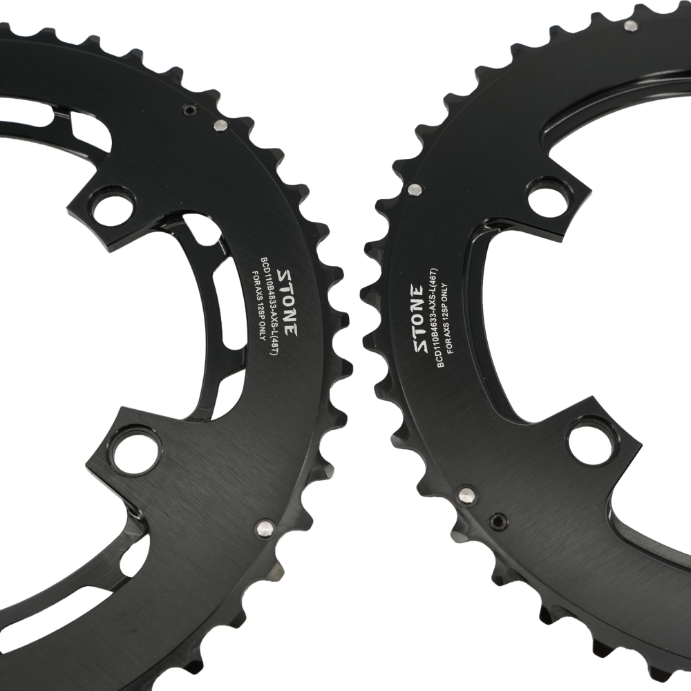 Stone 110bcd Round Double Chainring 5 bolts for 12S AXS Flattop Chain 12 Speed Road Bike  46 33t 48 33T 48 35T 50 37T 52 39T 54 41T 2x