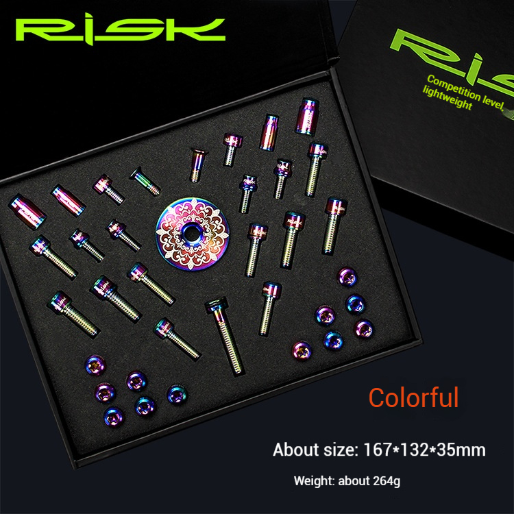 RISK conventional mountain bike accessory titanium alloy screw set valve handlebar disc brake seat disc screws