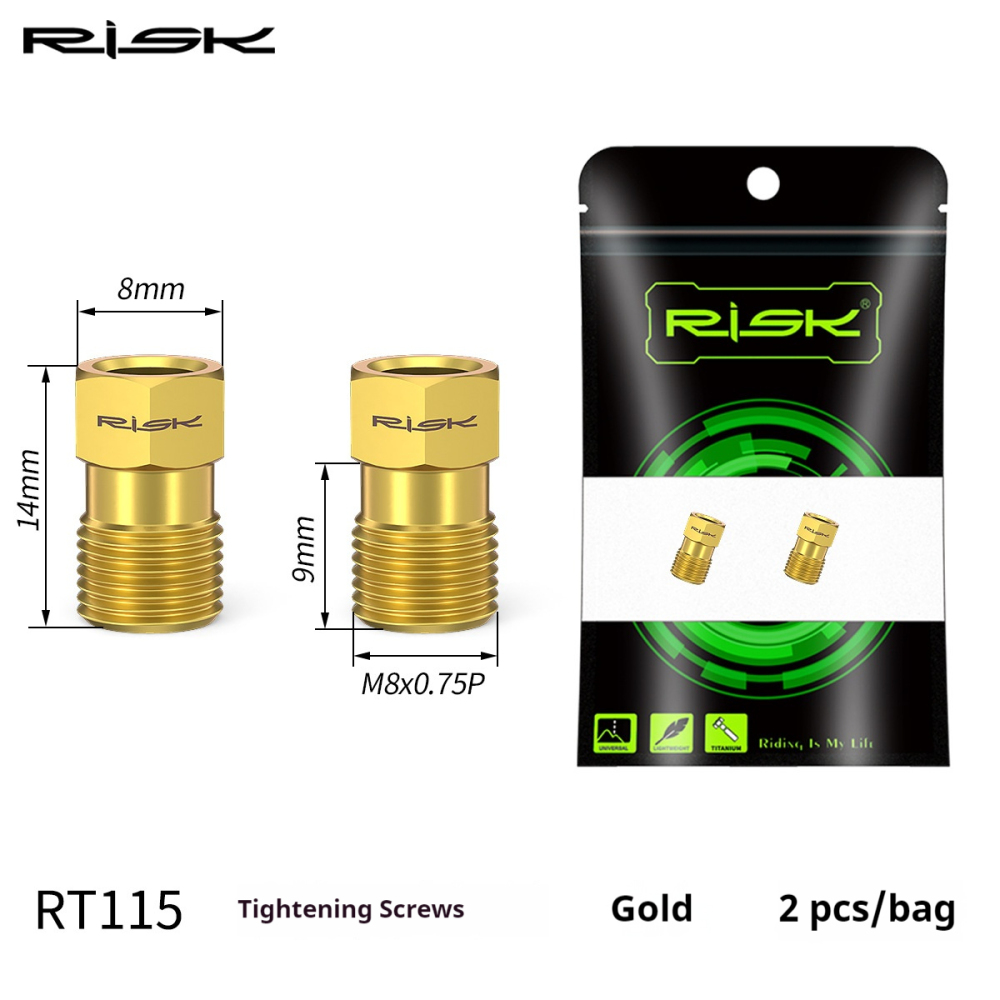 RISK Titanium Alloy Screws for Bicycle Hydraulic Disc Brake System Oil Tube Five-line Body Screws Brake Pads Pin for XT M8000 Disc Brakes