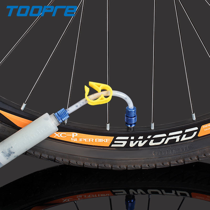 TOOPRE Bicycle Tubeless Tire Sealant Injector Tool Mountain Road Bike Tire Sealant Filling Syringe
