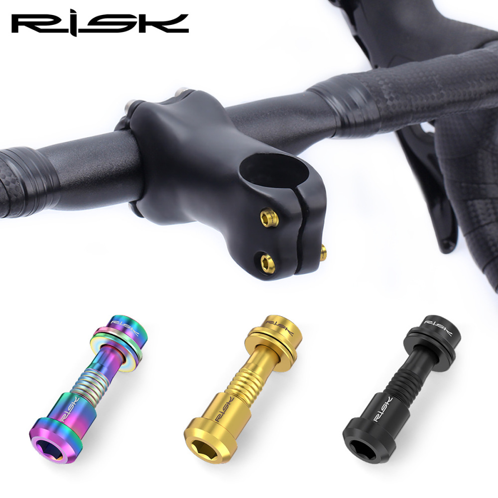 RISK Mountain and Road Bike Titanium Alloy Stem Screws Carbon Fiber Integrated Drop Bars Fork Locking Nuts
