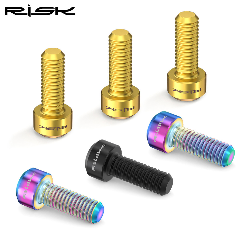 RISK M5x14mm Mountain Bike Derailleur Lever Fixing Titanium Alloy Colorful Screws