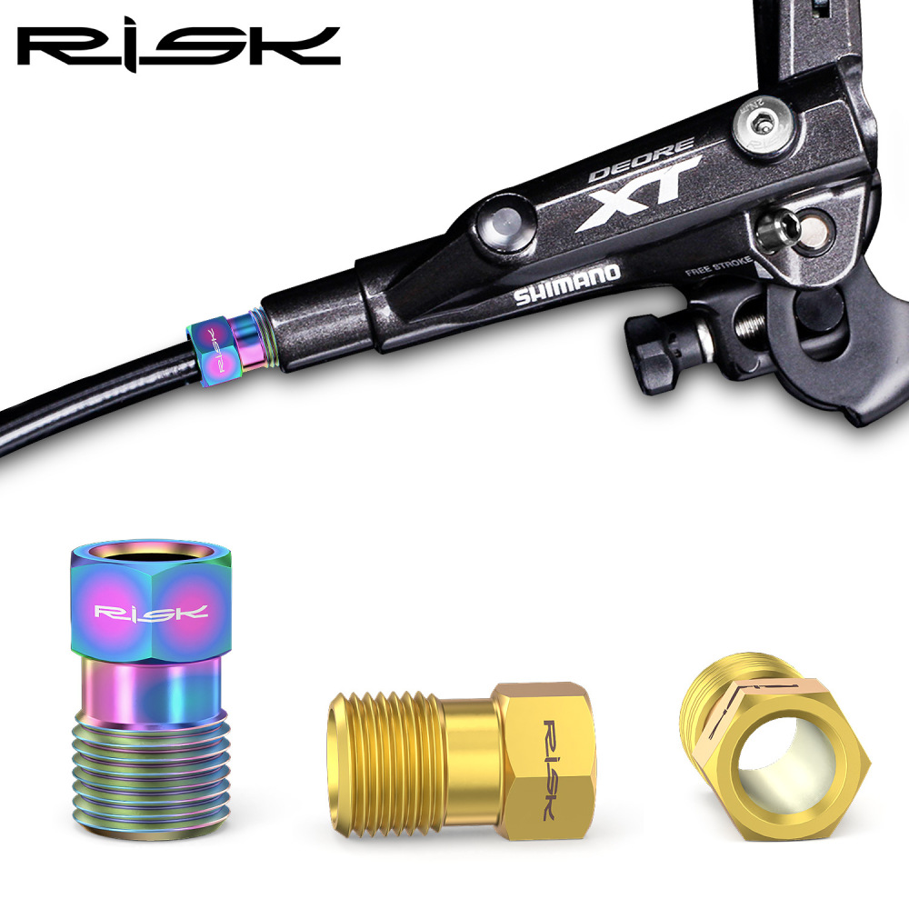 RISK Titanium Alloy Screws for Bicycle Hydraulic Disc Brake System Oil Tube Five-line Body Screws Brake Pads Pin for XT M8000 Disc Brakes