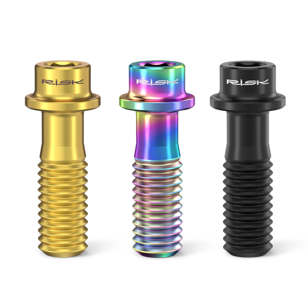 RISK Mountain Bike Titanium Alloy Lightweight Hollow Disc Brake Mounting Screws M6x18 Hollow Caliper XT Screws