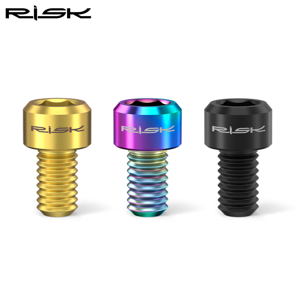 RISK M6x10mm Fork V-Brake Cable Fixing Screws Mountain and Road Bike C-Brake Titanium Alloy Screws