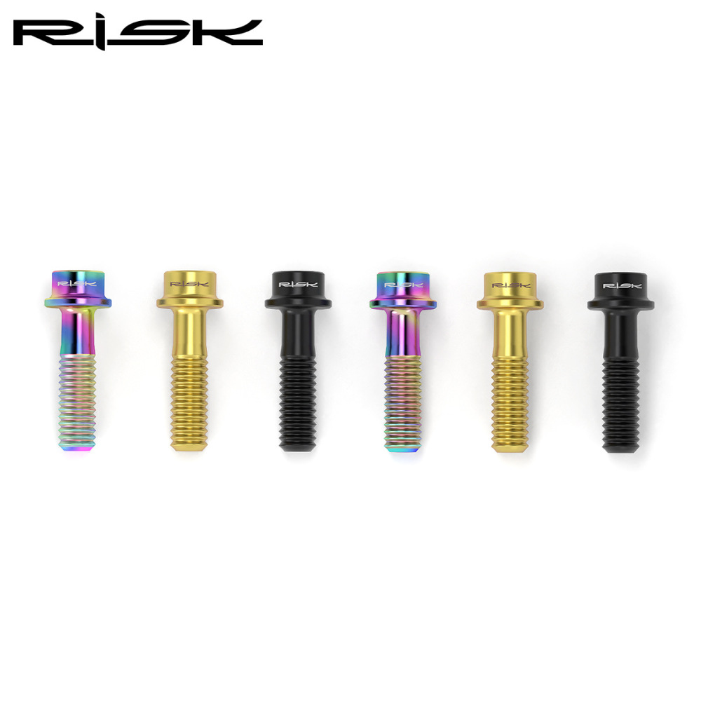 RISK Titanium Alloy Stem Fixing Screws Mountain and Road Bike Handlebar and Brake Handle Fixing Screws M5*18
