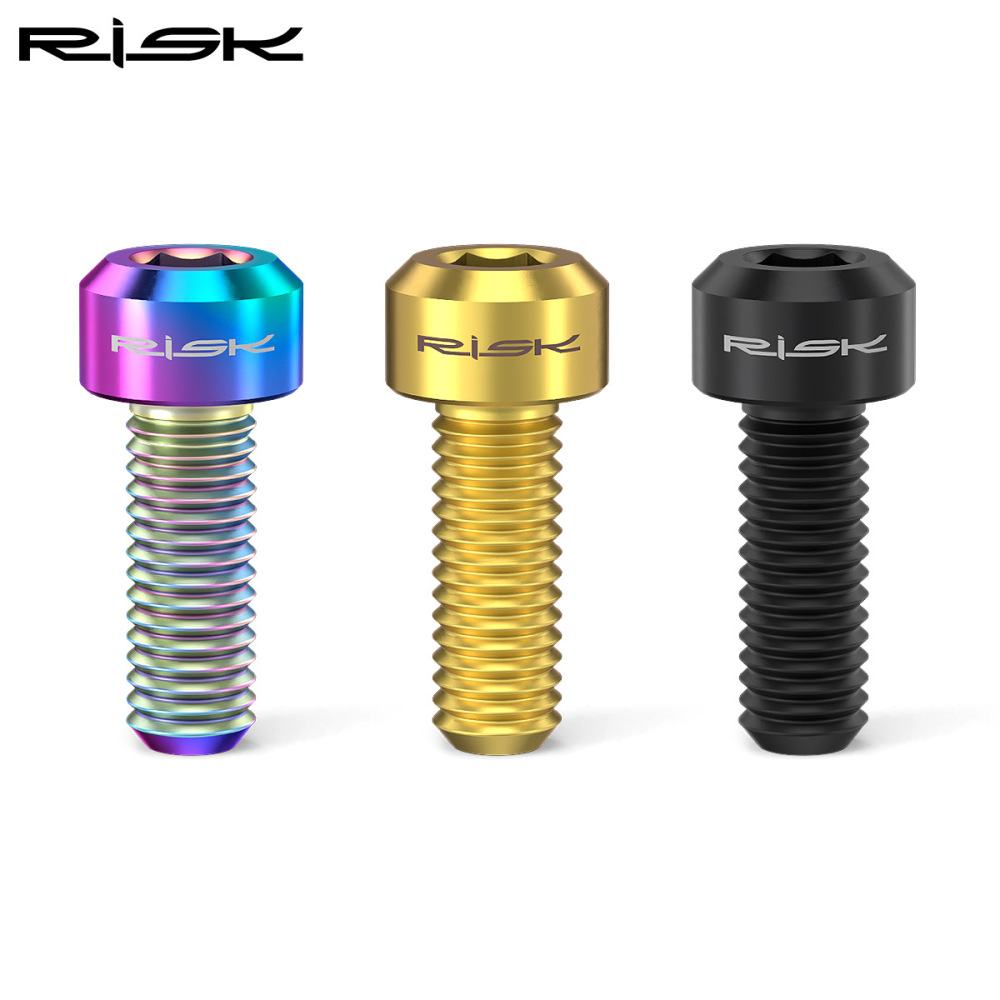 RISK M5x14mm Mountain Bike Derailleur Lever Fixing Titanium Alloy Colorful Screws
