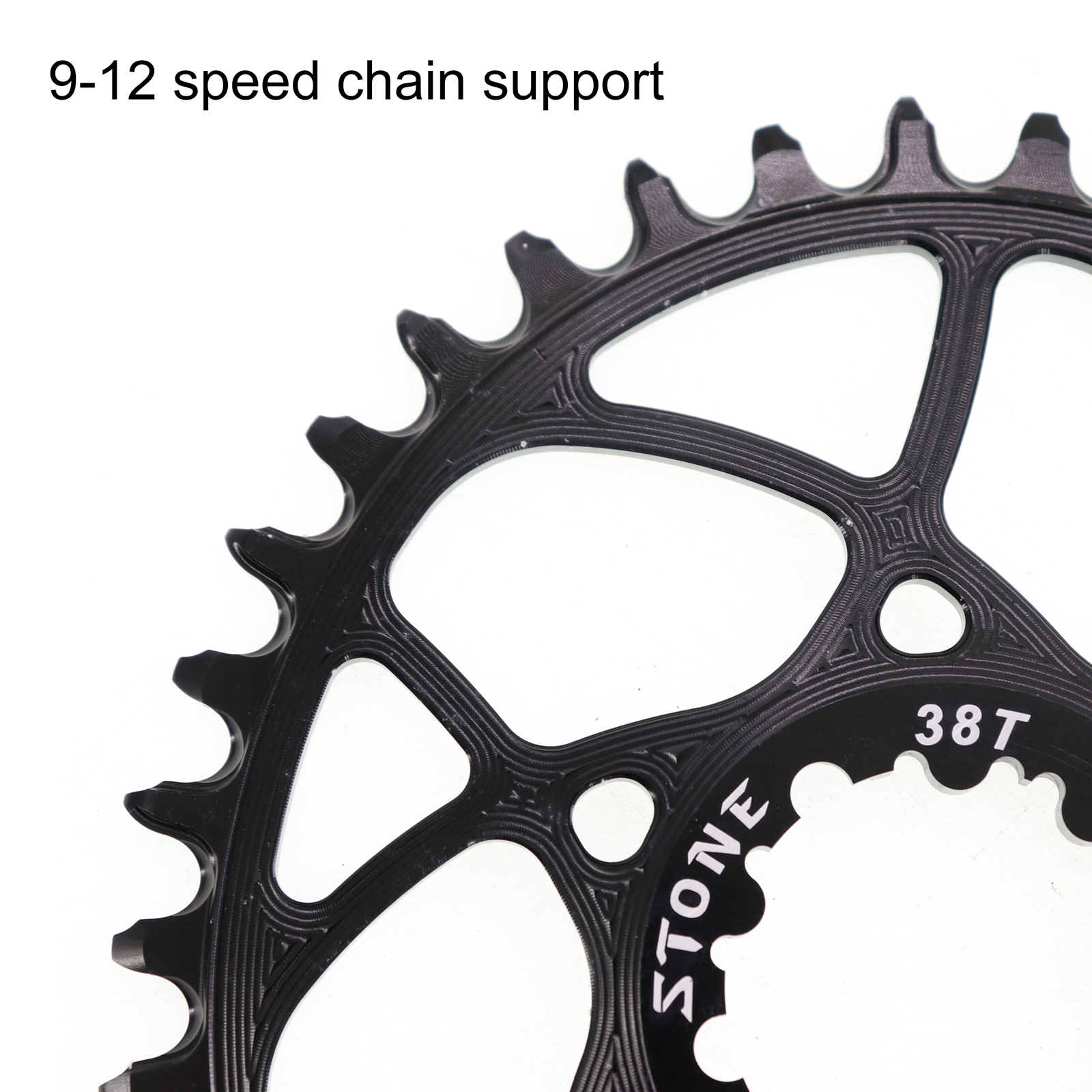 Stone Oval Direct Mount Chainring for SRAM GXP 3-bolt, 6mm Offset