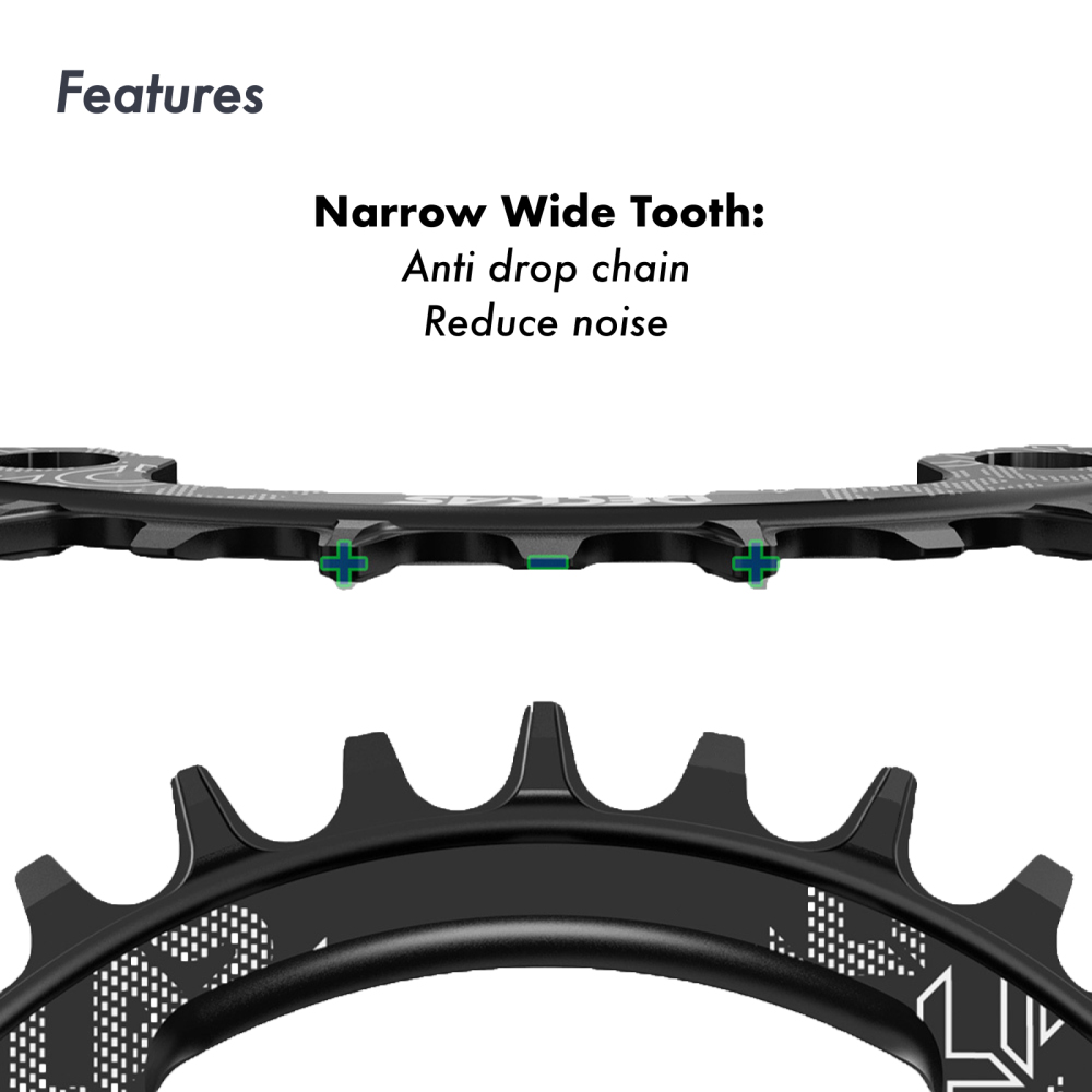 Deckas Round Chainring 6mm 3mm Offset Direct Mount for Sram XX1 Eagle X01 X1 X0 X9 32T 34T 36T 38T DM MTB Road Bike for 3 Bolt-Mounting