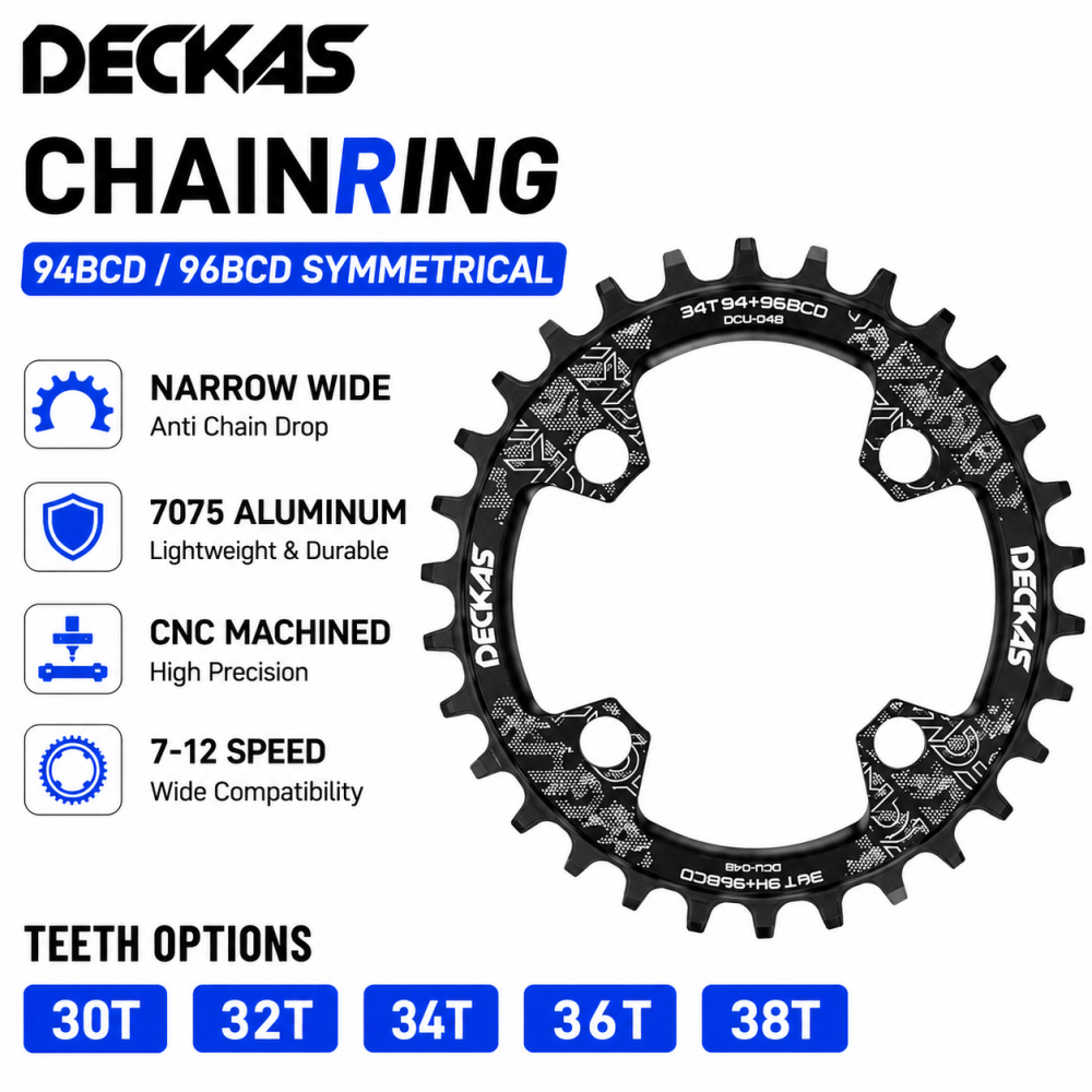 Deckas Chainring Symmetrical 96BCD 94bcd Round Oval 30 32 34 36 38t MTB Mountain Bike Road M4000 M4050 NX GX X1 Alivio