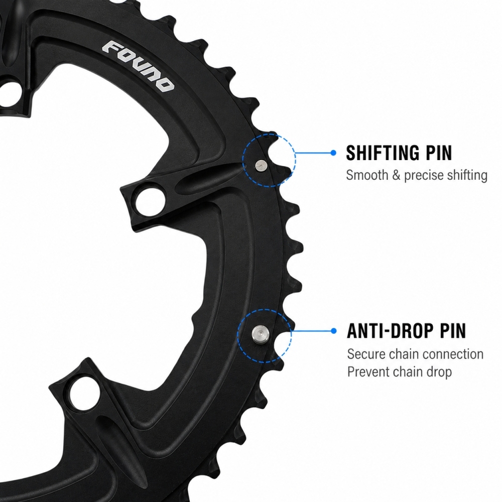 Fovno 12s Double Chainring 110bcd Road Bike Gravel Round 2x 54 50t 35t 34t 52t 36t 53t 39t for Sram S350 S900 Deckas for Shimano