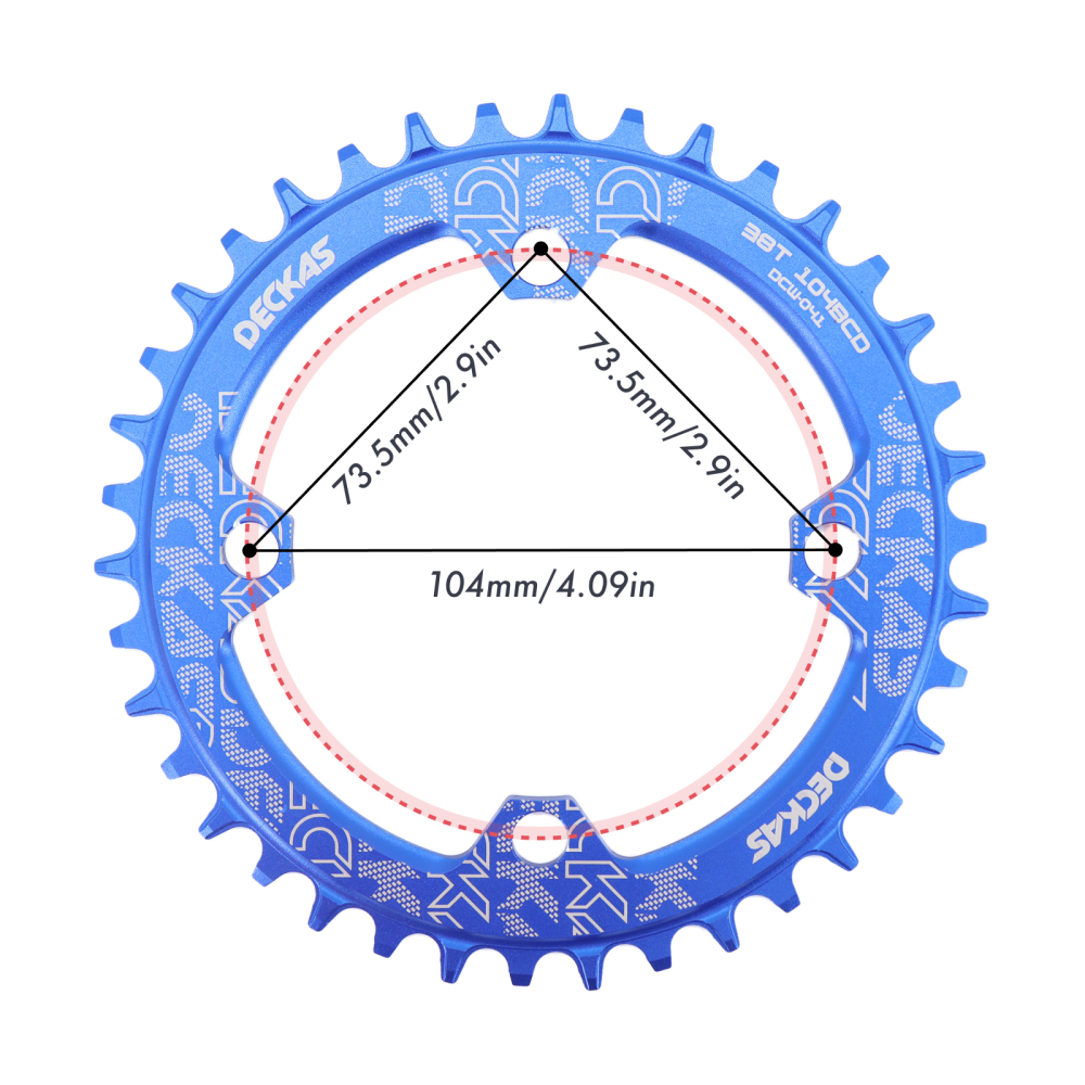Deckas Round Bike Chainring 104BCD 30 32 34 36 40 42 44 46 48T 50 52 Tooth MTB Bike Mountain Bike Chain Ring Chainwheel 104 Bcd