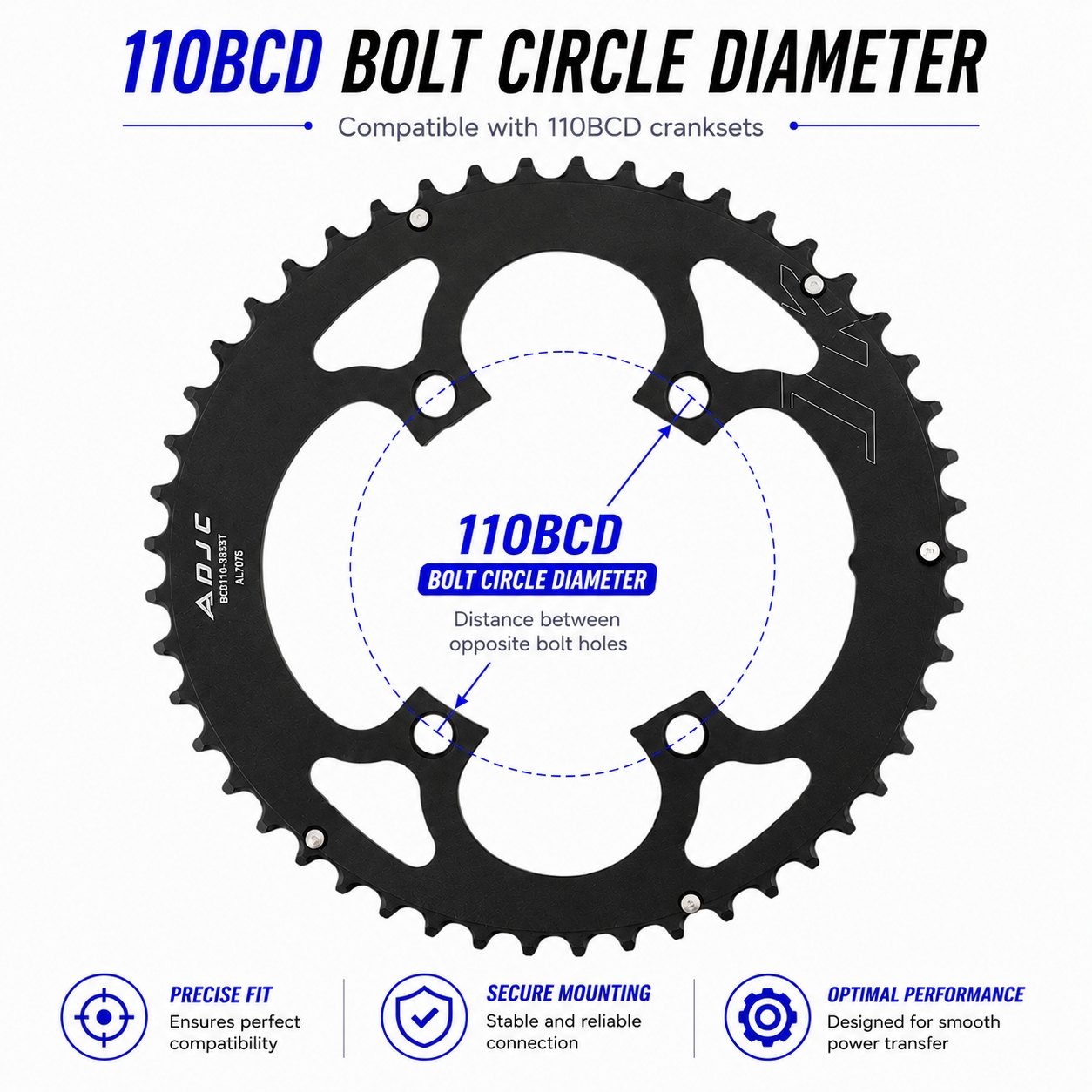 Y1128 GNRF7-300 Satin BBSTB アウトレット DJC Road Bike Chainring 110bcd 4 Bolts Oval 2x Chainring Double