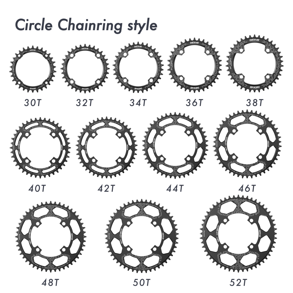 Deckas Round Bike Chainring 104BCD 30 32 34 36 40 42 44 46 48T 50 52 Tooth MTB Bike Mountain Bike Chain Ring Chainwheel 104 Bcd