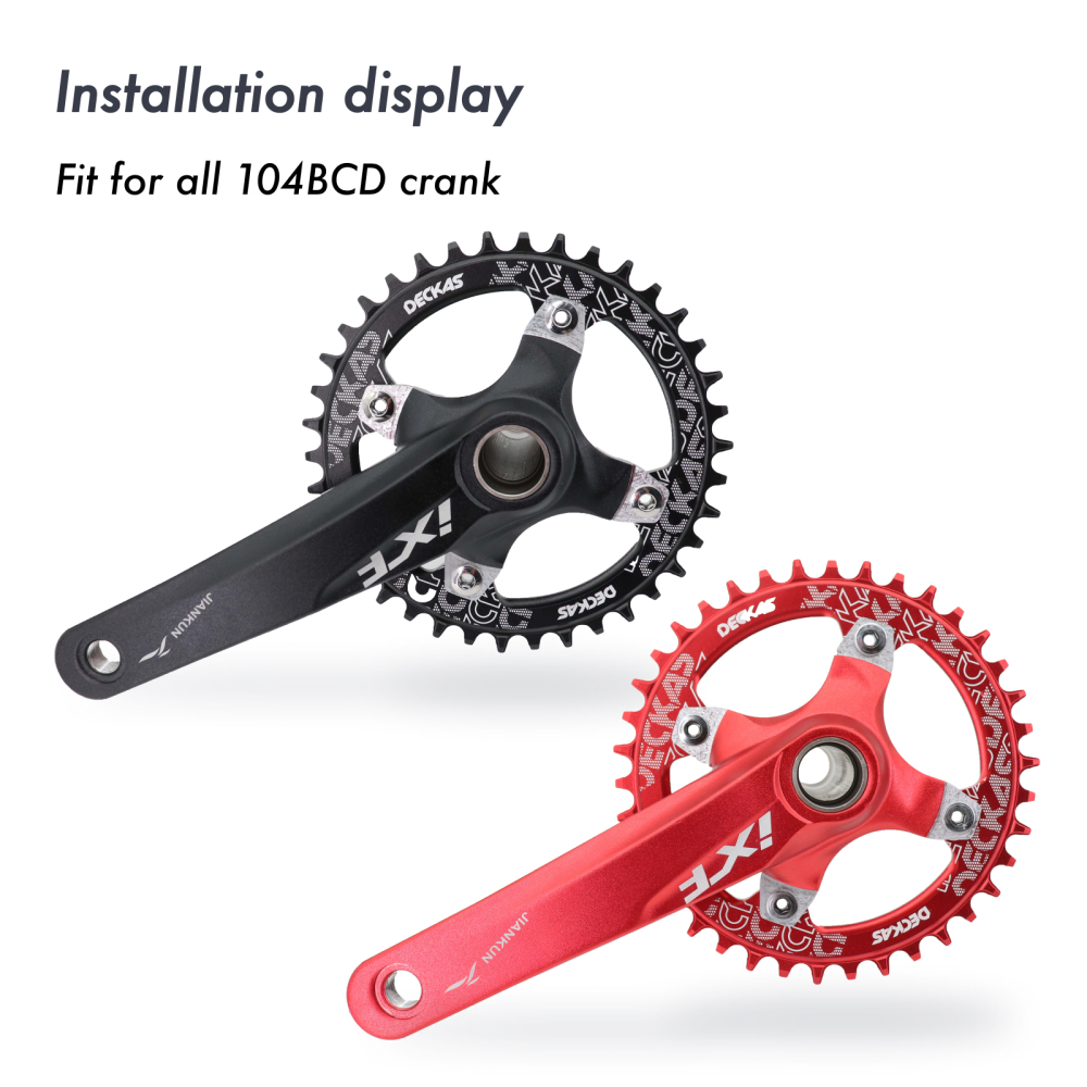 Deckas Round Bike Chainring 104BCD 30 32 34 36 40 42 44 46 48T 50 52 Tooth MTB Bike Mountain Bike Chain Ring Chainwheel 104 Bcd