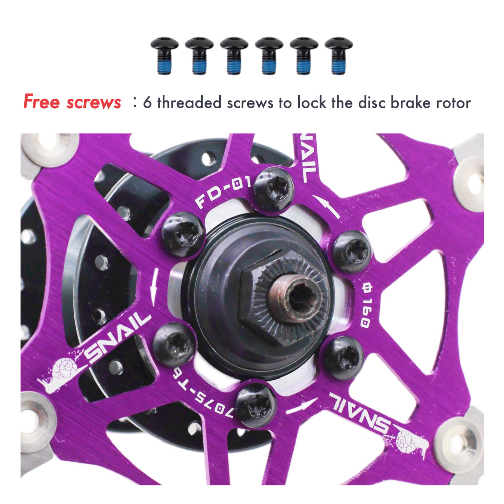 Snail Floating Brake Disk Rotor with 6 Bolts MTB Mountain Bike Hydraulic 160 180 203 mm Brake Pad Downhill DH CX