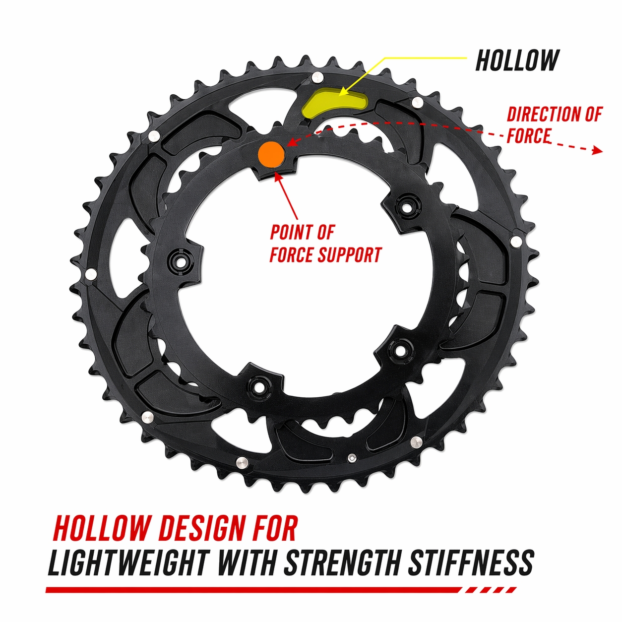 Snail double chainring 110bcd road bike oval chainring 2x 50t 35t