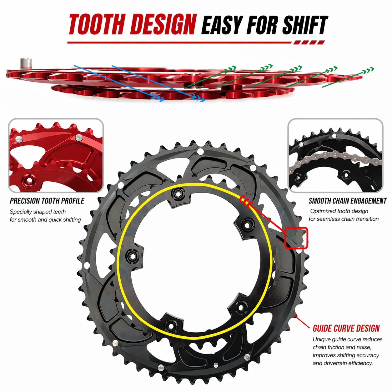 Snail double chainring 110bcd road bike oval chainring 2x 50t 35t