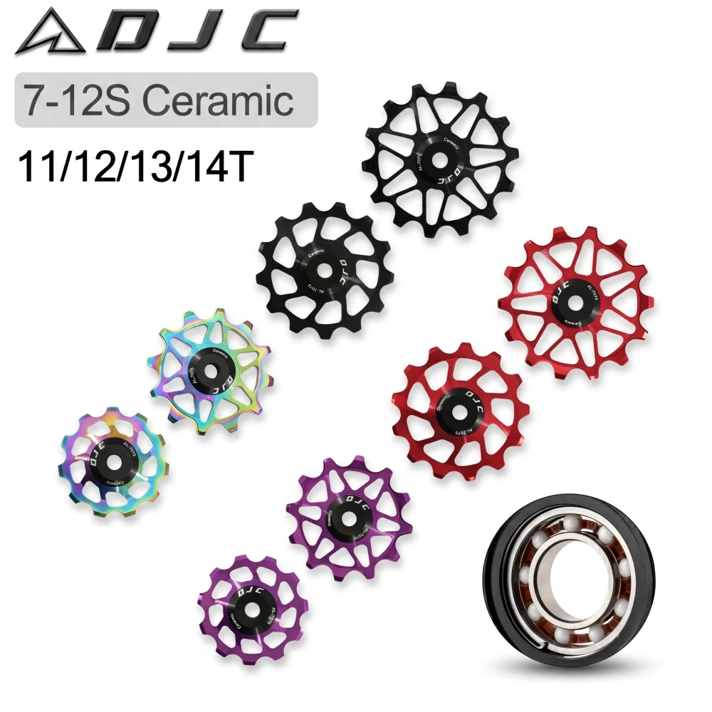 DJC Ceramic Bearing Pulley Wheel 7-12 Speed 11T 12T 13T 14T MTB Road Bike Jockey Narrow Wide for Shimano for SRAM Derailleur