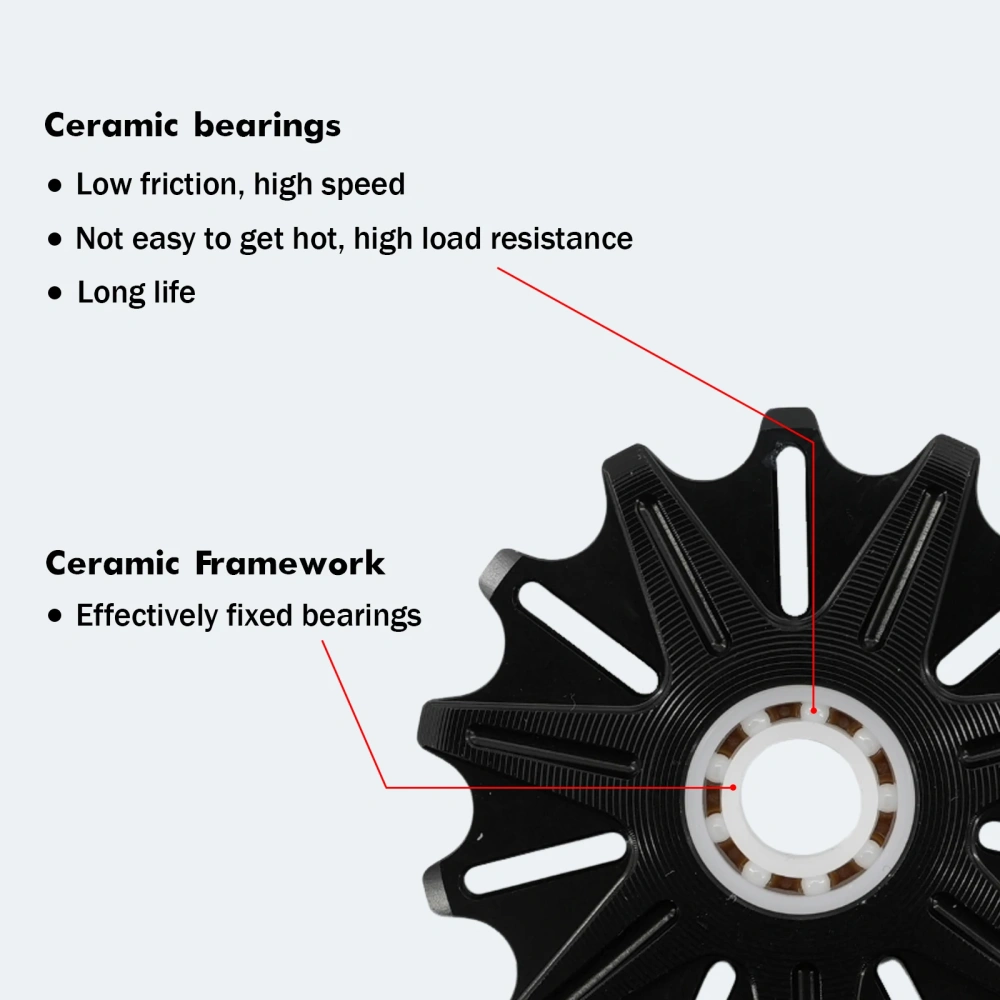 DJC Ceramic Bearing Pulley Wheel 10T 11T 12T 13T 14T Narrow Wide / Standard Tooth for Shimano 7 8 9 10 11 12 Speed MTB Road Bike