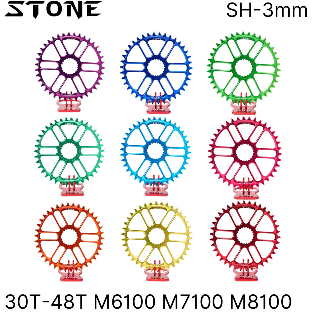 Stone Chainring For 12s Shimano M9100 M8100 M7100 M6100 Round 30T to 48T 12 Speed Direct Mount Chainwheel MT900 8100 7100 6100 hollow colors  M9200 M9220