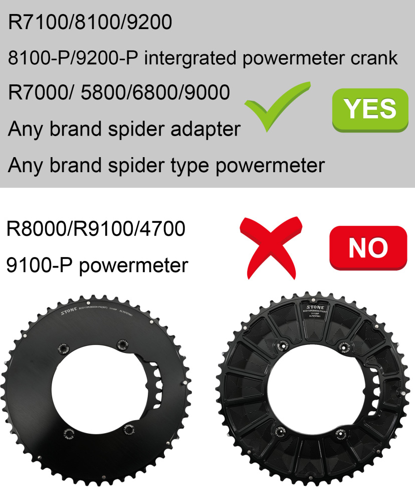 Stone 110bcd Round Double Chainring Aero for Shimano 105 R7100 UT R8100 DA R9200 Di2 Road Bike 58 55 52 36T 53 39 54 40 50 34 48 46