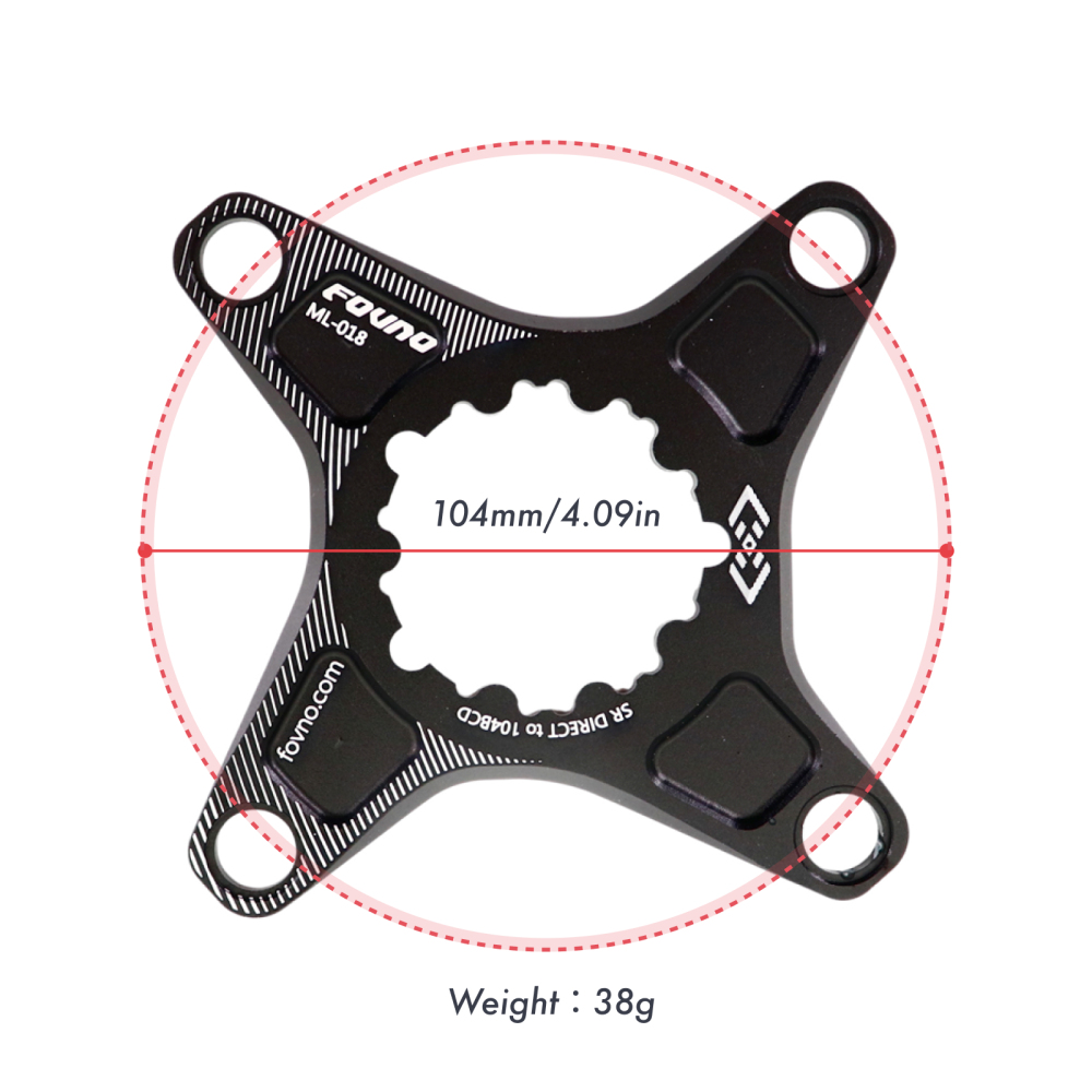DECKAS 6mm Offset Chainring Kit for SRAM 3-Bolt, 104BCD Spider Adapter + 32T-38T Round/Oval Narrow Wide Chainring