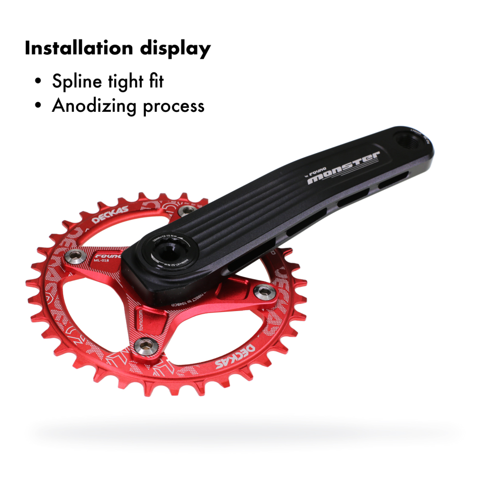 DECKAS 6mm Offset Chainring Kit for SRAM 3-Bolt, 104BCD Spider Adapter + 32T-38T Round/Oval Narrow Wide Chainring
