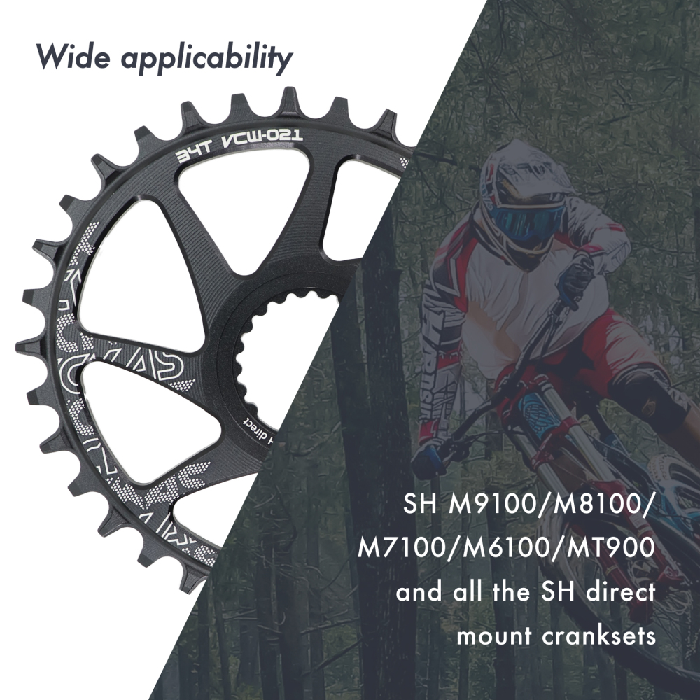 Deckas Direct Mount Chainring Round Oval 28T 30T 32T 34T 36T 38T for Shimano XTR M9100 XT M8100 SLX M7100 Deore M6100 MT900 | 104BCD Spider Adapter Kit | Narrow Wide 9 10 11 12 Speed