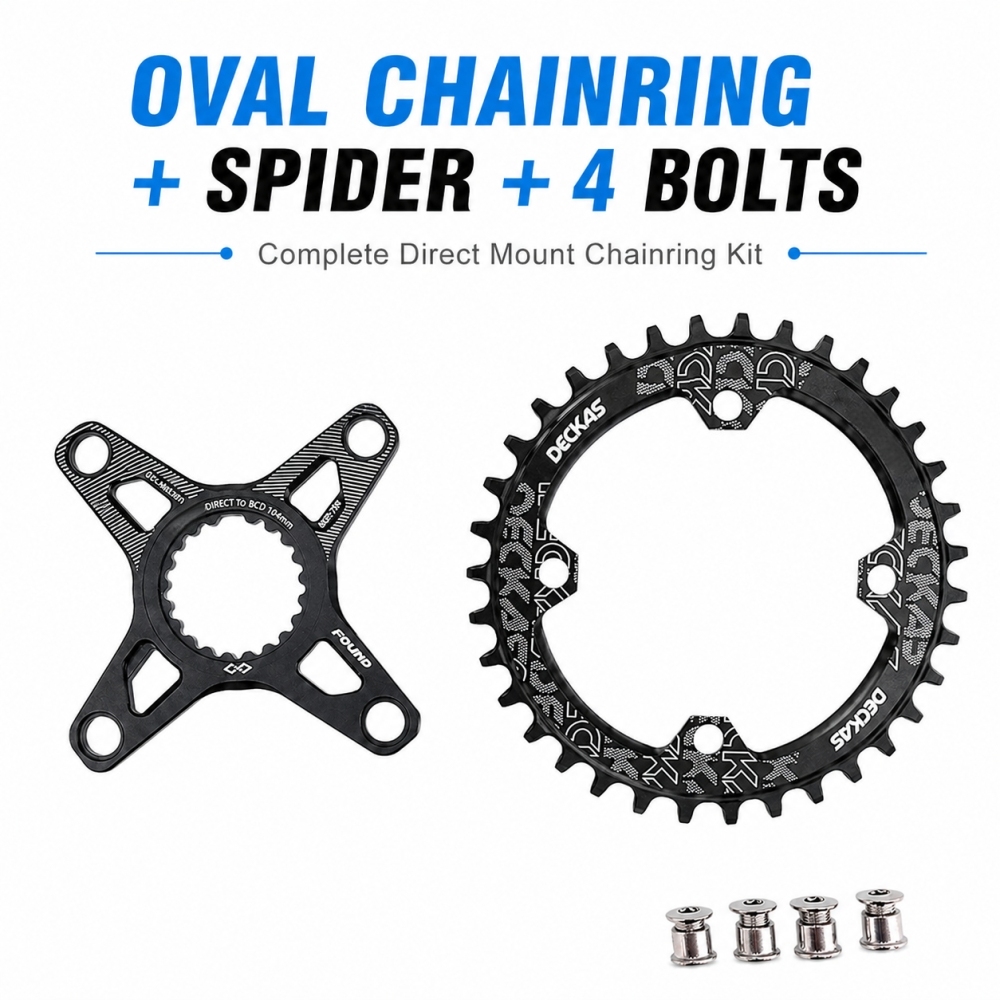 Deckas Chainring Oval for Shimano Direct Mount Spider adapter  12 speed M6100 M9100 M9120 M8100 M8120 M8130 M7100 MT900 XTR SLX