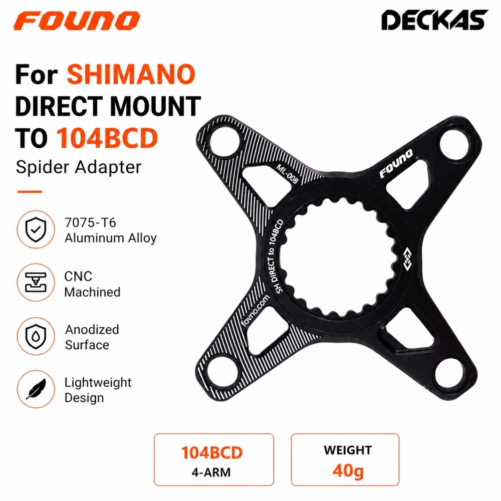 Deckas Direct Mount Chainring Round Oval 28T 30T 32T 34T 36T 38T for Shimano XTR M9100 XT M8100 SLX M7100 Deore M6100 MT900 | 104BCD Spider Adapter Kit | Narrow Wide 9 10 11 12 Speed