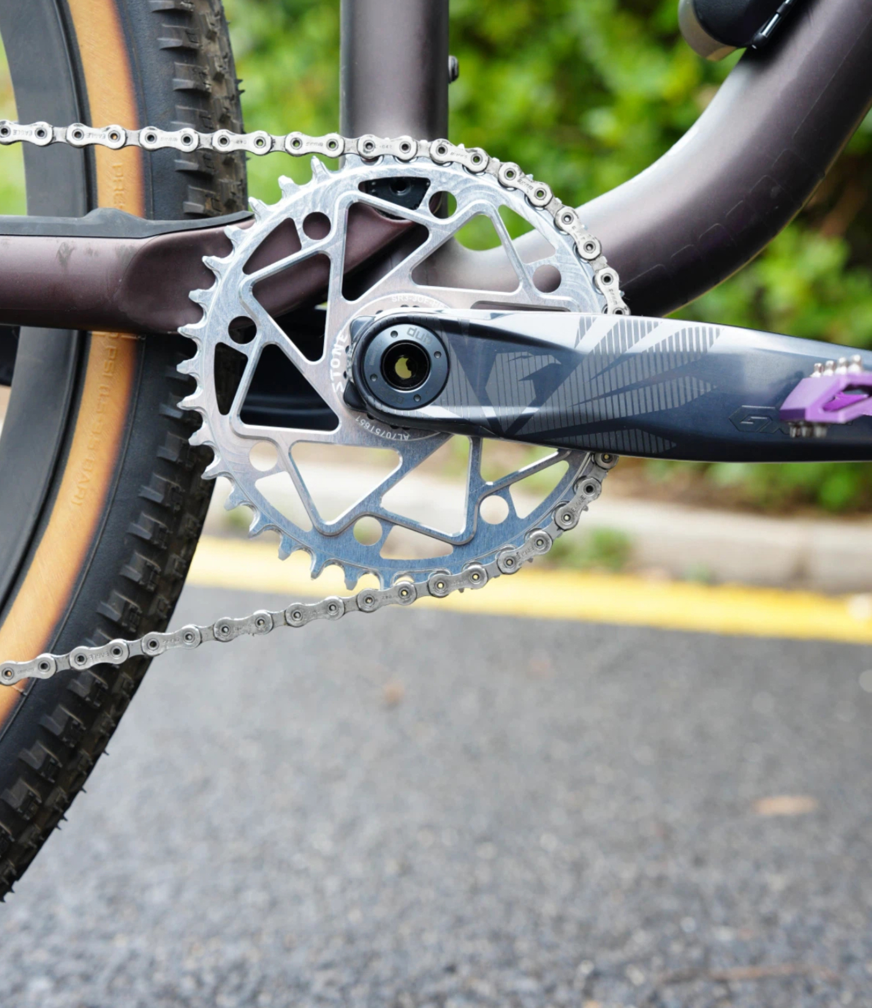 STONE 3-bolt Direct Mount MTB Chainring, 7075-T651 CNC Aluminum, 3mm Offset, With or Without Bash Guard for SRAM GXP