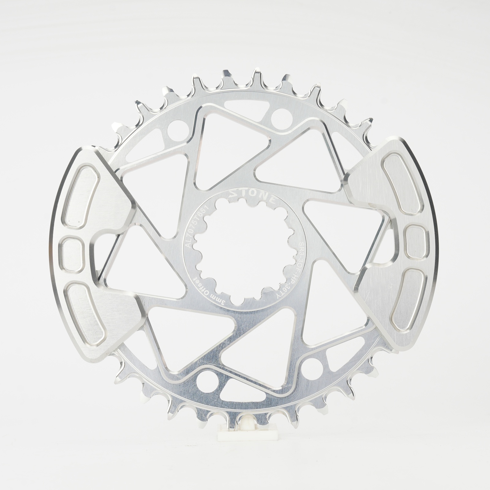 STONE 3-bolt Direct Mount MTB Chainring, 7075-T651 CNC Aluminum, 3mm Offset, With or Without Bash Guard for SRAM GXP